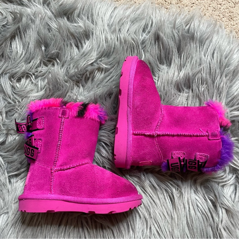 Child Bailey Bow Plaid Punk Fashion UGG Boot